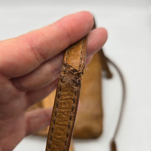 Vintage Lucky Brand Women's Leather Double Zipper Crossbody Bag Handbag Brown - Picture 15 of 15